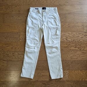 White House Black Market Straight Crop Pants Mid Rise Cargo Size 4